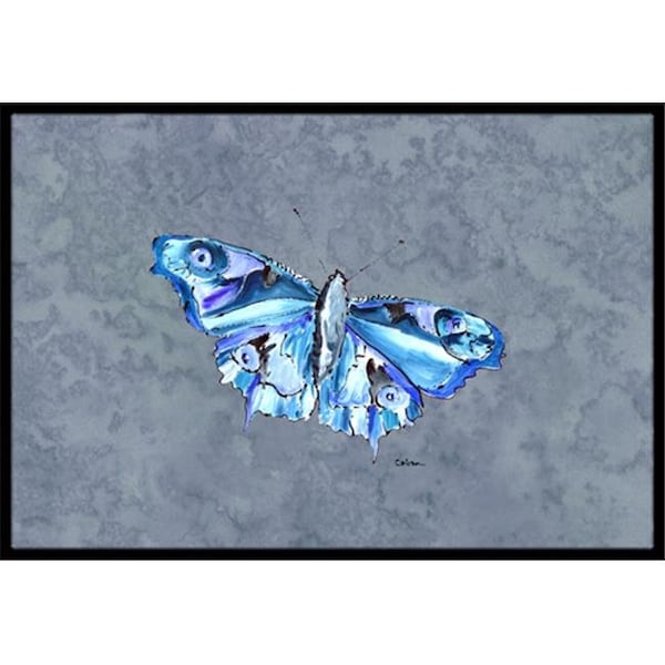 Carolines Treasures Carolines Treasures 8856JMAT 24 x 36 in. Butterfly On Gray Indoor Or Outdoor Doormat 8856JMAT - main